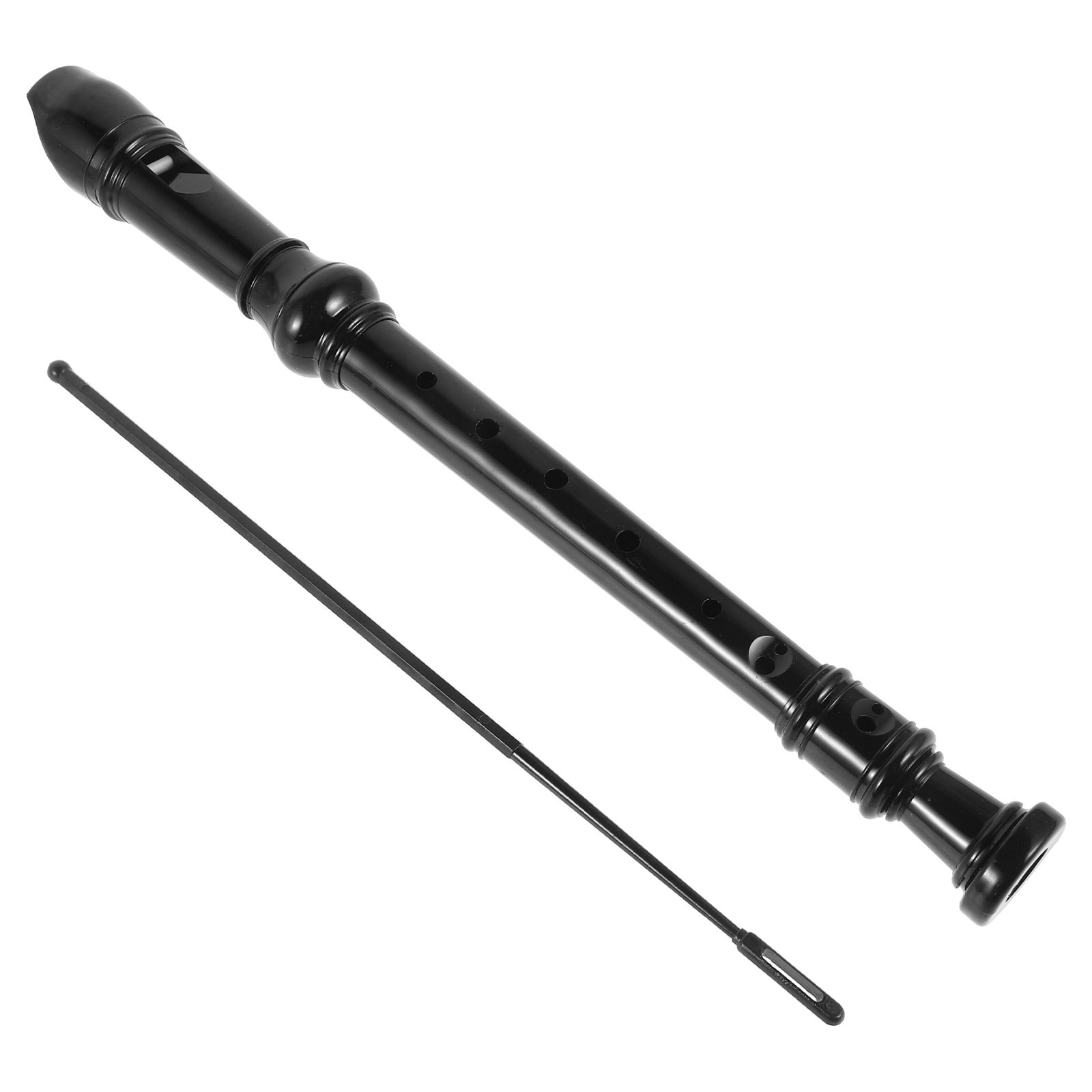 Soprano Recorder Plastic - 8 Lubang, Warna Hitam, Bahan ABS