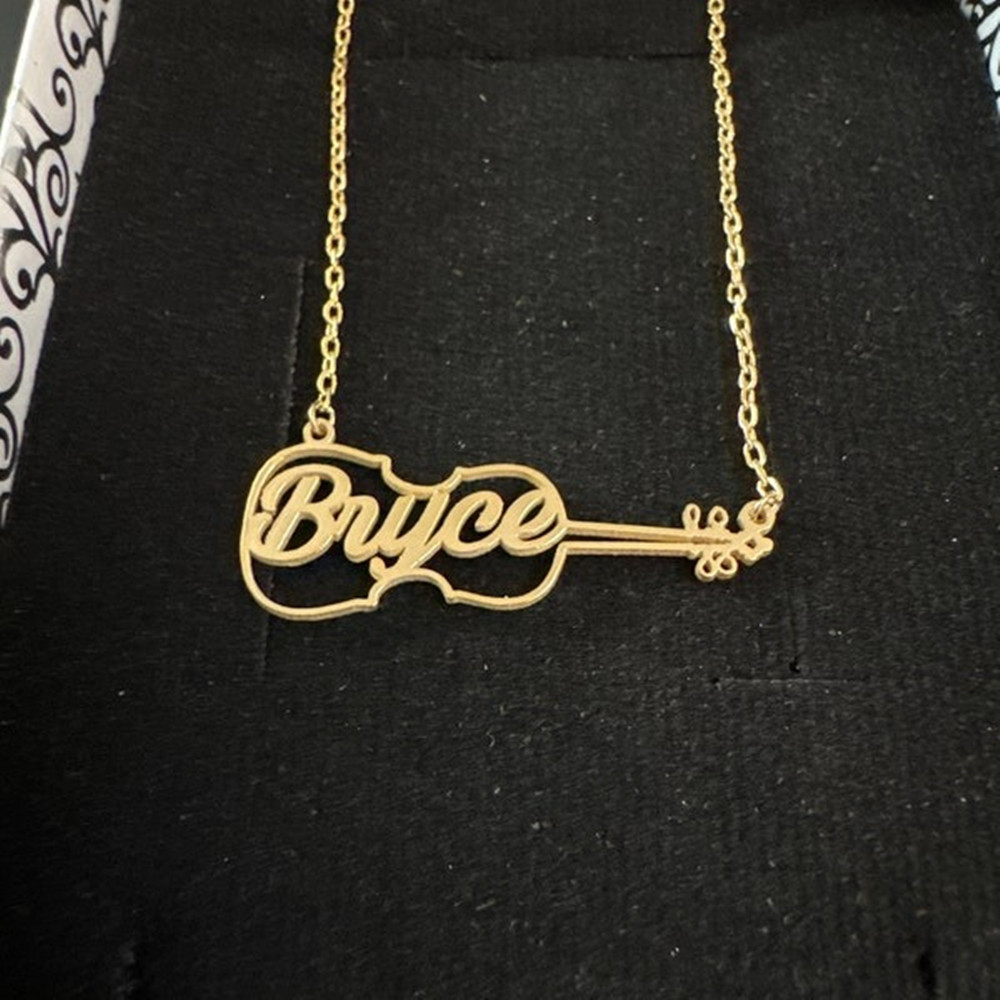 Musical Instrument And Names - Kalung Biola Custom Personalisasi Lapis Emas